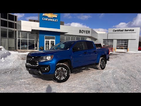 2022 Chevrolet Colorado Crew Cab Short Box 4-Wheel Drive Z71 in Blue for sale at Boyer Chevrolet Lindsay Ltd. in Lindsay, ON