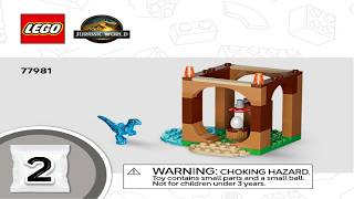 LEGO Instructions - Jurassic World - 77981 - Velociraptor, Stegosaurus & Pteranodon Rescue… (Book 2)
