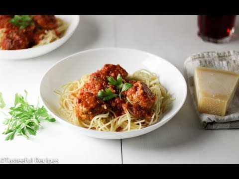 Spaghetti and Chicken Meatballs Recipe - Homemade Chicken Meatballs⎮Tasteeful Recipes