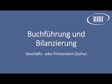 Buchführung und Bilanzierung - Geschäfts- oder Firmenwert