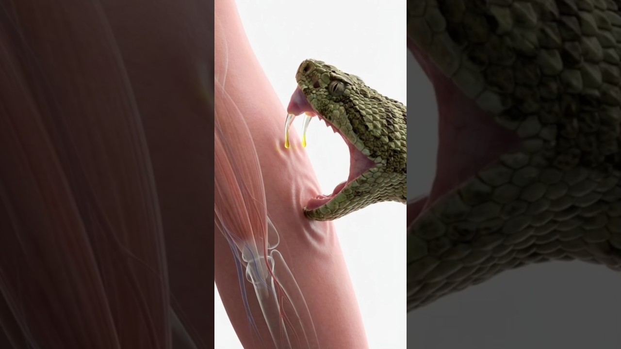 Close-up of a snake fang