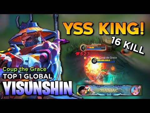 MANIAC! YSS Fast Farm and Rotation [ Yi Sun Shin Best Build Top Global ] By Coup The Grace - MLBB