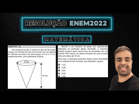 ENEM 2022 A company produces and sells a type of solid chocolate, in the shape of a straight circ...