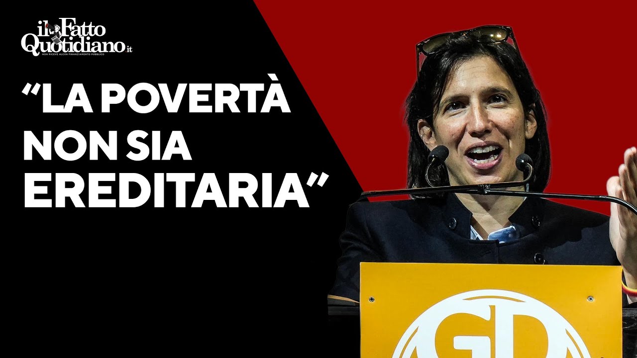 Schlein ai giovani democratici: “Non a un mondo in cui la povertà si trasmette per eredità"