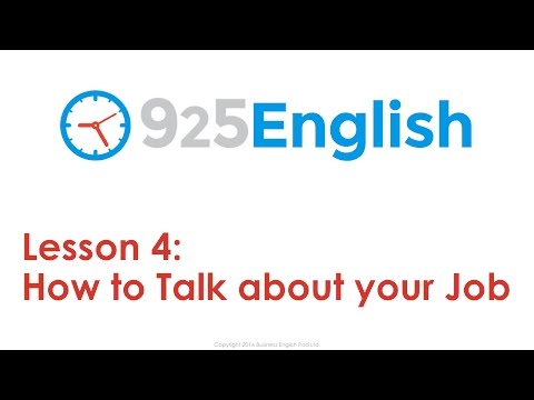 925 English Lesson 4 Talking about your Job in English | English for Work