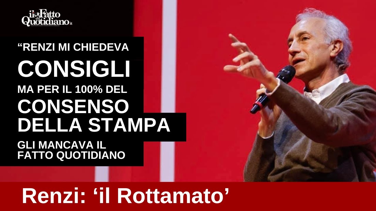 Travaglio: "Renzi chiedeva consigli, ma per il 100% del consenso della stampa mancava solo il Fatto"