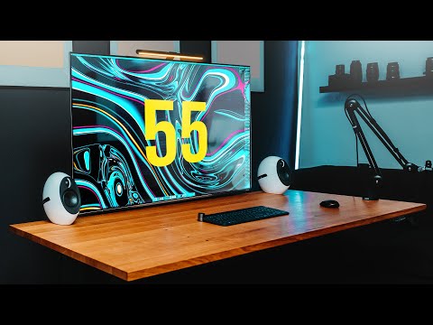 My 55 inch desk setup
