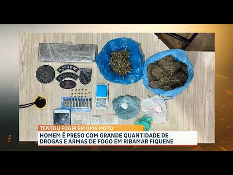Homem é preso com drogas e armas de fogo após tentar fugir da polícia em Ribamar Fiquene