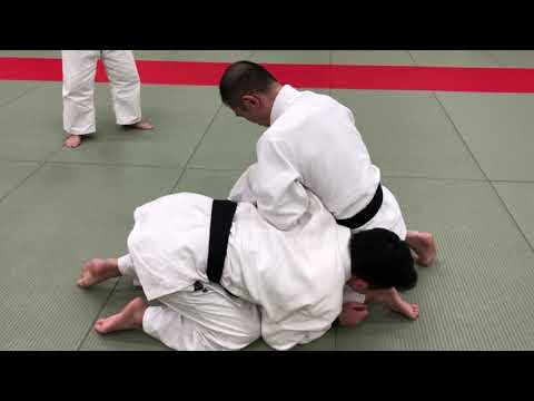 柔道【JUDO】寝技で亀の相手に腕がらみ→後ろ袈裟固め