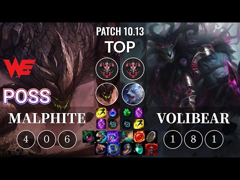 WE Poss Malphite vs Volibear Top - KR Patch 10.13
