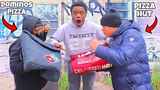 Ordering Pizza 🍕 From Dominos & Pizza Hut At The Same Time **intense**