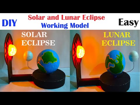solar eclipse lunar eclipse earth rotation working model 3d science project diy craftpiller