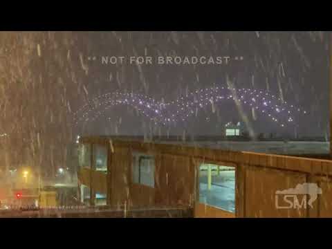 01-16-2022 Memphis, TN Heavy Snow Starts - Downtown Snowfall - Slow Motion Flakes