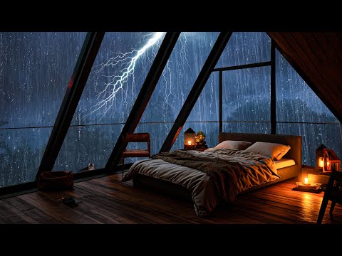 Regengeräusche zum einschlafen – Starker Regen, Wind und Donner In der Nacht - Rain Sound #13