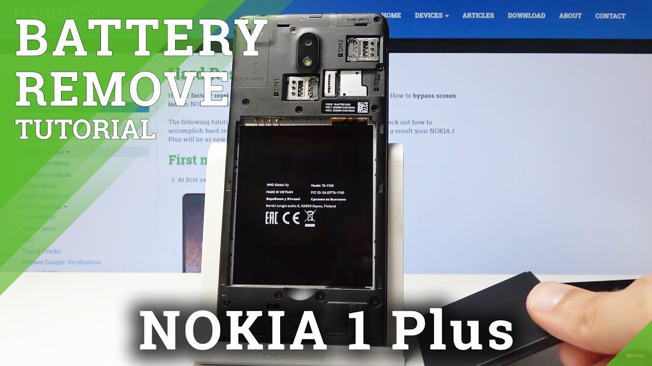 How to Remove Battery from NOKIA 1 Plus - Force Restart Solution