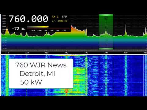 Orlando AM radio band scan - scanning the medium wave band at 11 PM local time with station IDs