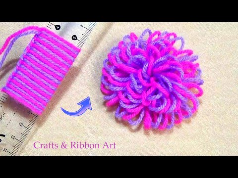 Amazing Woolen Flower Ideas with Scale - Super Easy Flower Making - Hand Embroidery Trick