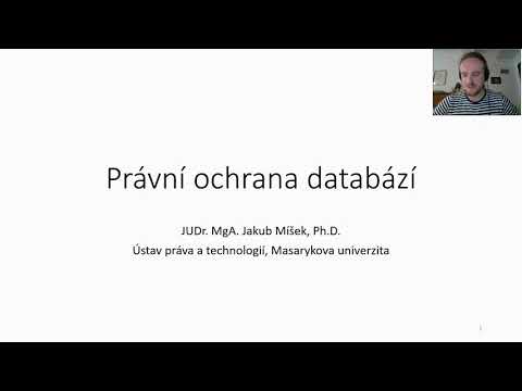 Jakub Míšek: Právní úprava databází | Wikimedia Česká republika