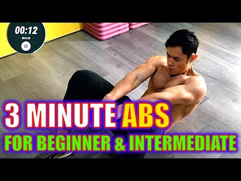 [Level 2] 3 minute Abs workout for Beginners & Intermediate!