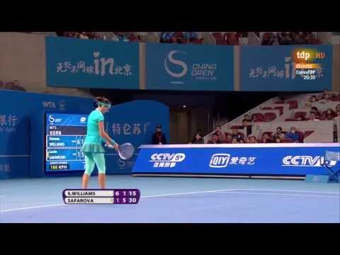 Serena Williams-Safarova Lucie dodges the ball China Open 2014 Beijing