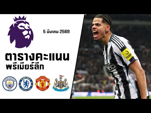 Premier League table, England, 2025-2026 season, updated Thursday, March 5, 2026. #PremierLeague