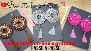 Brinco em crochê, para iniciantes passo a passo