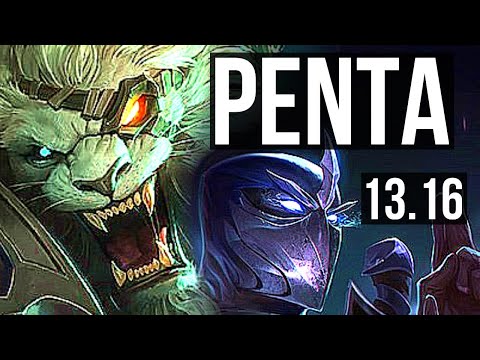 RENGAR vs SHEN (TOP) | Penta, 6 solo kills, 1.5M mastery, Godlike, 300+ games | KR Diamond | 13.16