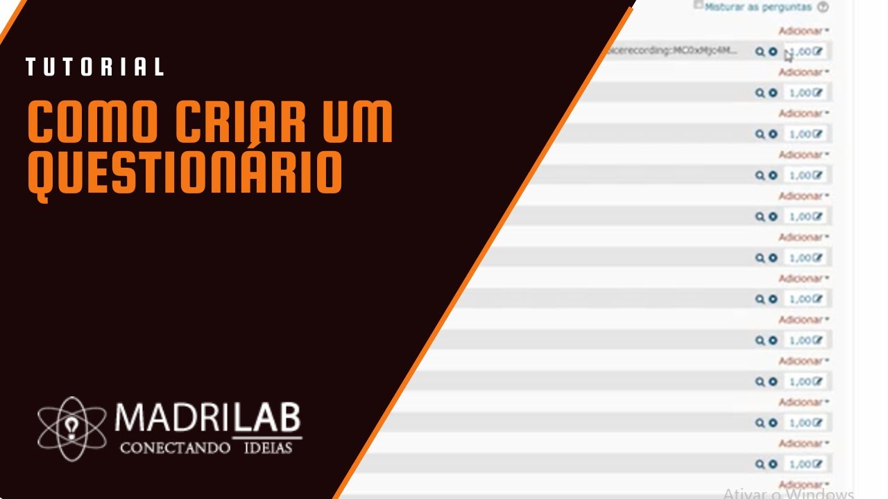 Como criar um questionário No software Moodle