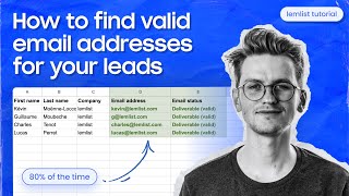 How to find valid email addresses for your leads [lemlist tutorial]