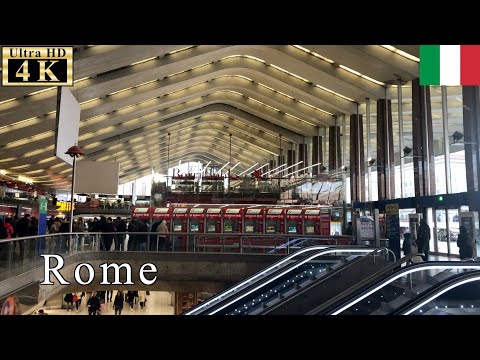 🇮🇹Roma Termini railway station - Rome Winter Walk -【4K 60fps】