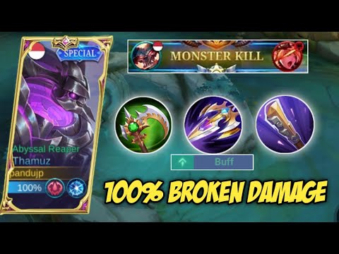 THAMUZ NEW ITEM SEA HALBERD 100% BROKEN DAMAGE ! BUILD THAMUZ TERSAKIT 2023 ! - MOBILE LEGENDS