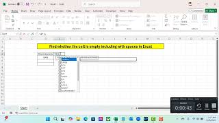 Find whether the cell is empty including with spaces in Excel