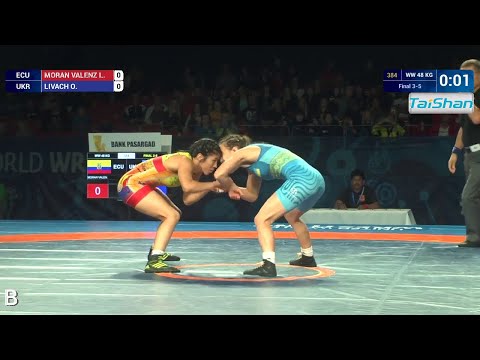 BRONZE WW - 48 kg: O. LIVACH (UKR) df. L. MORAN VALENZ (ECU) by VFA, 10-4