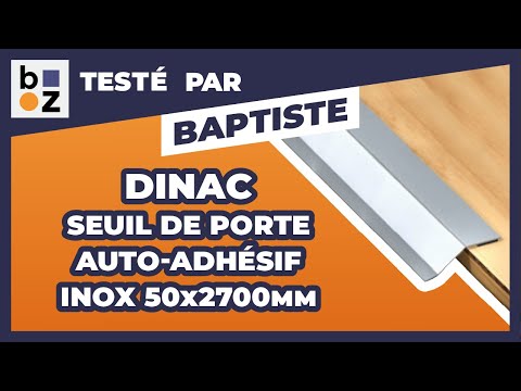 Barre de seuil à rattrapage de niveau - adhésif - en inox brillant DINAC