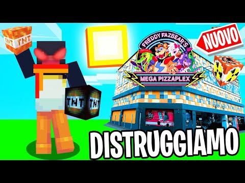 DISTRUGGIAMO LA MEGA PIZZERIA DI FNAF SECURITY BREACH CON LE TNT SU MINECRAFT!!
