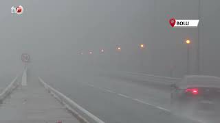 Bolu Dağı Geçişinde Yağmur ve Sis Etkili Oldu