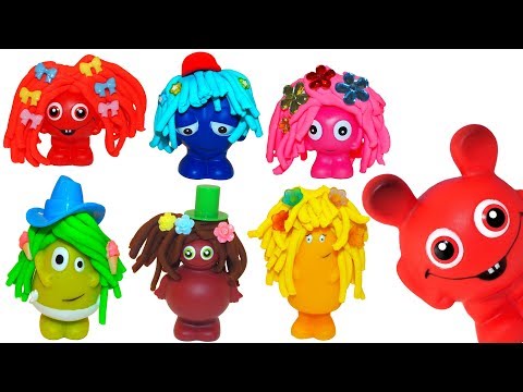 Babblarna hos frisören - Babblarna får tokigt hår i Play Doh och klipper sig - Lek och lär