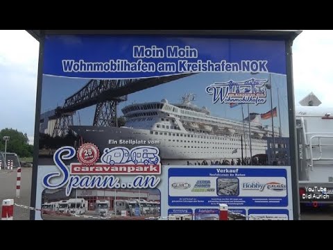 Wohnmobilstellplatz am Kreishafen am NOK in Rendsburg, Stellplatz direkt am Nord-Ostsee-Kanal