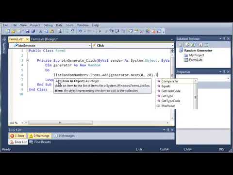 Visual Basic Tutorial   89   Random Number Generator