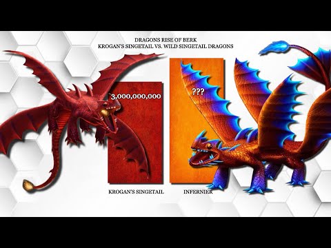 Krogan's Singetail vs. Wild Singetail Dragons (power levels) | httyd | Dragons Rise of Berk