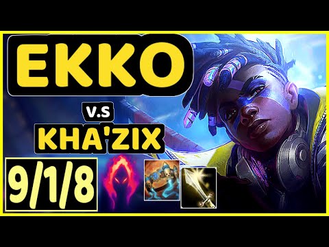 DJOKO (EKKO) vs KHA'ZIX - 9/1/8 KDA JUNGLE CHALLENGER GAMEPLAY - EUW