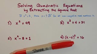 How to Solve Quadratic Equations by Extracting the Square Root? @MathTeacherGon