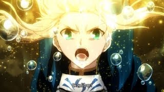 Fate/Zero - Saber kills Caster (Excalibur scene) [1080p] ENG SUBS