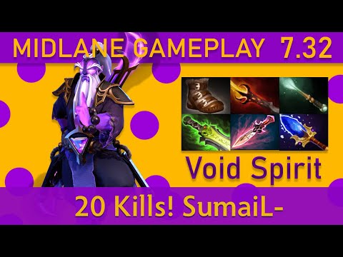 💥20 Kills! SumaiL- Void Spirit Mid Gameplay - Top MMR Dota 2