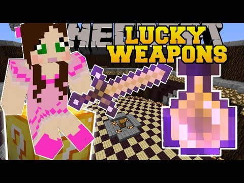 Minecraft: LUCKY WEAPONS! (LUCKY SWORD & BOW ATTACKS!) Lucky Block Mod Showcase