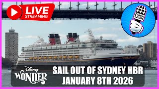 Disney Wonder Live Stream: Sail out Sydney Harbour 8th January 2026