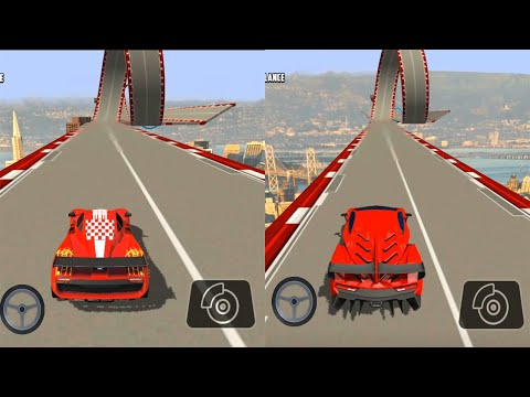 Impossible Car Tracks 3D - Campaing Mode Levels 9 to 13 Completed: Red Car vs Red Car Gameplay