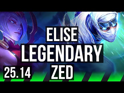 ELISE vs ZED (JGL) | 1200+ games, Legendary | KR Master | 25.14
