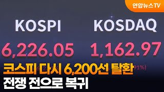 코스피 다시 6,200선 탈환…전쟁 전으로 복귀 / 연합뉴스TV (YonhapnewsTV)