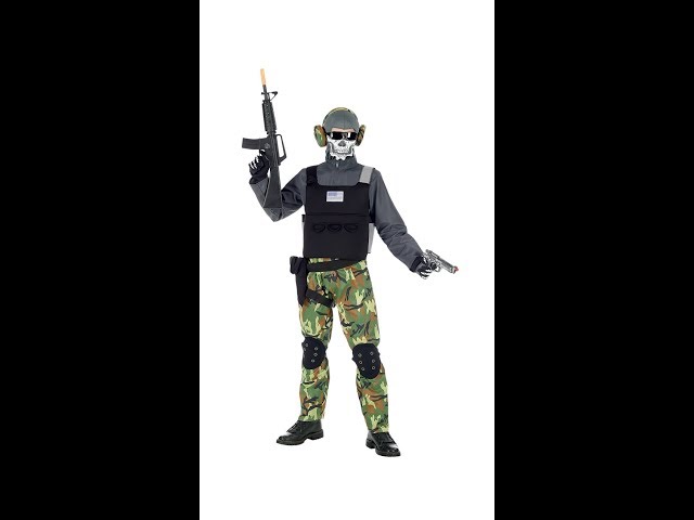 Skelet soldat kostume video